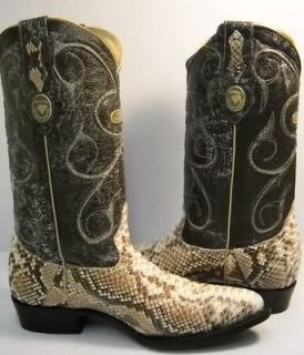 NEW white diamond PYTHON SNAKE SKIN cowboy boots *ALL SIZES bota
