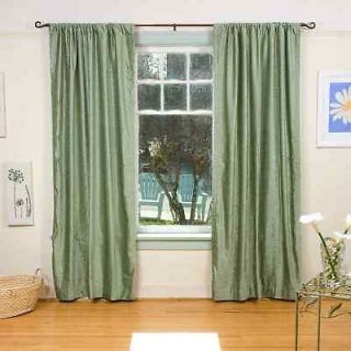 Soothing Green Velvet Curtains / Drapes / Panels with P
