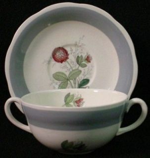 CROWN DUCAL china CRD76 GRAY pattern CREAM SOUP crazed