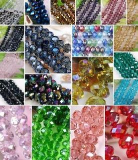Crystal Faceted Abacus Glass Rondelle Loose Beads Jewelry Making 10mm