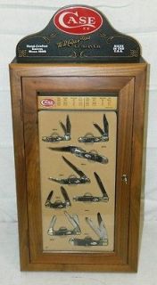 2002 Case XX PITCH BLACK Jigged Bone Knife Display Cabinet Set of 8 w