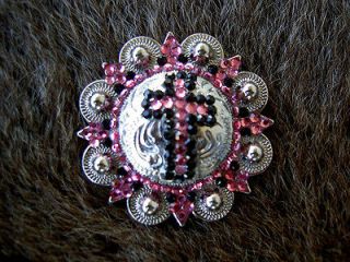 BERRY PINK CRYSTALS BLING CONCHOS HORSE SADDLE HEADSTALL TACK BRIDLE