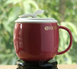 Pink Porcelain Restorative Tea Mug Cup with lid Infuser Filter 300ml