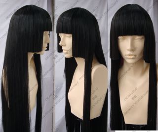 Inuyasha Kikyo Long Three flat knife Black Cosplay Wigs