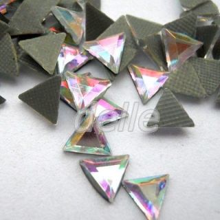 Iron on Hotfix Crystal Rhinestones Gem stones Clear AB 6*6*6mm