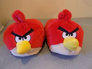 New Angry Birds RED Mens Plush Slip on Slippers size Large 11 12