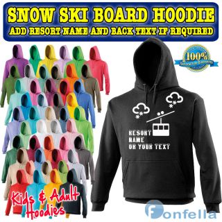 PERSONALISED SNOW HOODIE   ADD TEXT / RESORT HOODY SNOWBOARD SKI
