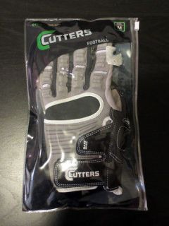 NEW CUTTERS 017LC FULL FINGER ADULT FOOTBALL LINEMAN GLOVES   GREY