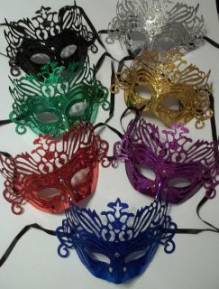 Metallic Colors Crown Mask 7 color choices Mardi Gras Masquerade Mask