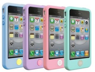 Soft Bean Button Jelly Silicone Case Guard Cover For iPhone 4 4S