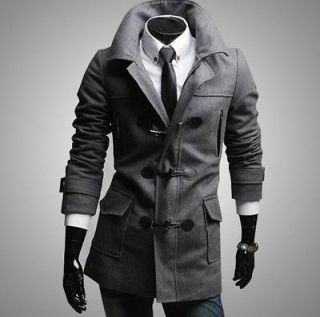 New Mens Winter Warm Coat Jacket Wool Parka Overcoat