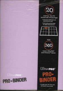 ULTRA PRO PRO BINDER PINK 20 PAGES HOLDS 360 CARDS YUGIOH/MAGIC MTG