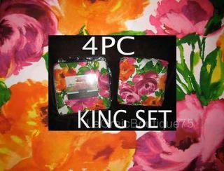 Cynthia Rowley 4PC KING DUVET SET with sham pillow floral bright
