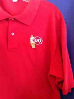 DAIRY QUEEN DQ T shirt sz L men red uniform polo knit ice cream