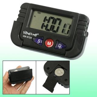Auto Car Dashboard LCD Time Date Alarm Digital Clock Black