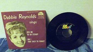 Newly listed 45 RPM Debbie Reynolds Sings Ask Me To Go Steady and Am