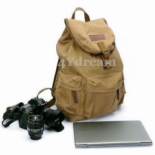 BD106 DSLR Vintage Canvas Camera Backpack Shoulder Bag with Bucket men