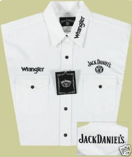 WRANGLER Mens JACK DANIELS Shirt   XL   LTD   White   JD Snaps