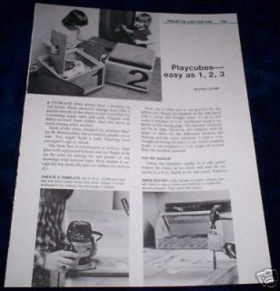 VINTAGE 1983 PLANS~KIDS ROOM PLAY CUBES / STOOLS / STORAGE~HOW TO