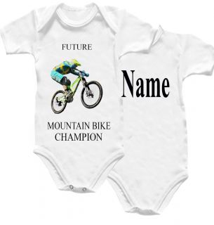 Champion Baby Grow Shirt Babygro Top Name Kit Mountain Bike Cycle