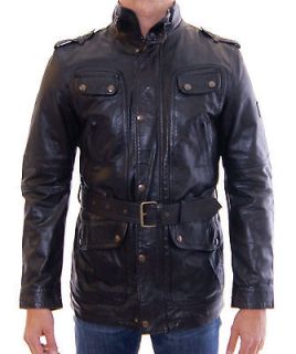 NWT $2200 BELSTAFF Maple Prof Leather Jacket Man Antique Black s. L