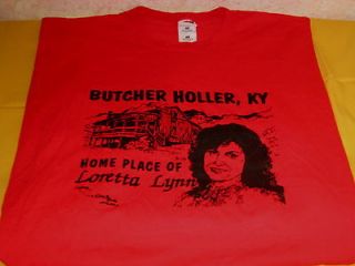 BUTCHER HOLLER Kentucky   Home Place of LORETTA LYNN   Red T Shirt