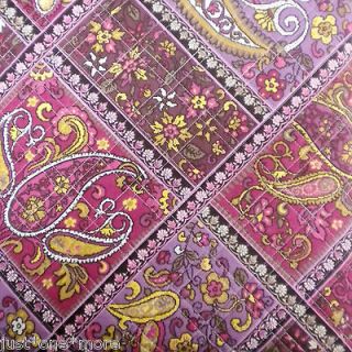 SOHO FLORAL PAISLEY FULL QUEEN QUILT BRIGHT PURPLE PINK GOLD DIAMOND
