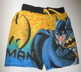 DC Comic Batman Boys Bathing Suit Swim Trunks NWT Size 4 5 or 10 12