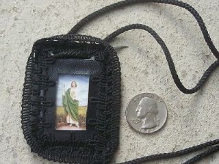 Leather and Lace Saint Jude/San Judas Tadeo Scapular Necklace   Mexico