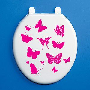 BUTTERFLY DECORATIVE TOILET SEAT VINYL STICKER   Insect / Animal Theme