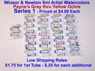 Winsor Newton 5ml Artist Watercolors ** SERIES 1 ** COLORS P thru Y
