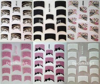 3D Glitter French Tips Nail Art Decorative DIY Decals Seals Stickers