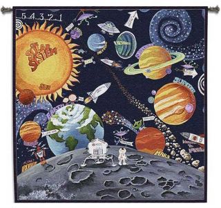 PLANETS SOLAR SYSTEM SPACE ART TAPESTRY WALL HANGING
