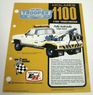 Holmes 1980 1100 Power Wrecker Truck Sales Brochure