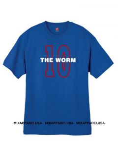 Worm 10 Throwback Pistons T Shirt Jersey Dennis Rodman Small thru 2xl