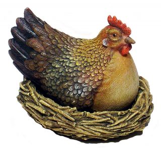 Hen Chicken Nest Figure Farm Country Home Decor NEW 4
