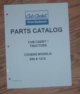CUB CADET 680 TRACTOR & ENGINE PART LIST w/ DIAGRAMS