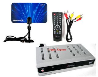 New DIGITAL CONVERTER BOX + DTV HDTV FLAT INDOOR TV ANTENNA COMBO DEAL