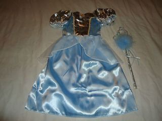  Cinderella Ball Gown & Wand~Size 4 6x~Blue Princess dress