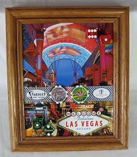 STRIP CASINO ART 10 X 12 FRAMED PLAYING CARDS DICE 1/1 SCENIC VIEW 3D