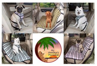 Plaid Dog Car Harnesses   Plaid Seat Covers for Dogs   Matching Combo
