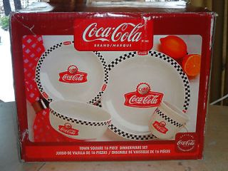 Coca Cola Town Square 16 Piece Dinnerware Set by Gibson