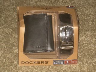 Dockers Leather Gift Set Wallet & Belt Mens Large or XL