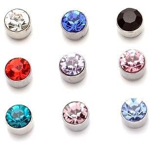 Classic magnetic magnet diamond style crystal stud earrings