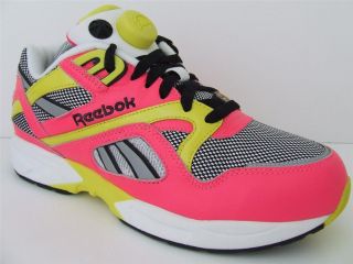 New Mens Reebok Pump Graphlite Trainers Retro Fluo Pink 90s Style