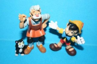Disney Bully pvc figures Gepetto figaro & Pinocchio new