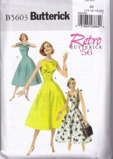 Vintage Retro 1956 Style Pattern 5603 Dress Misses and Plus Size EASY