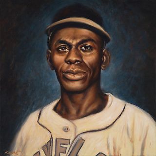 Satchel Paige Negro League Baseball Memorabilia Portrait Painting Art
