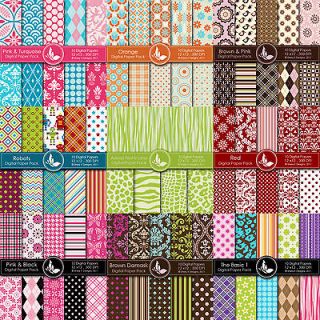 Coll 010   85 High Quality Printable Digital Scrapbooking papers on CD