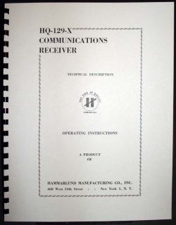 HAMMARLUND HQ 129 X HQ129X Communications Receiver Manual